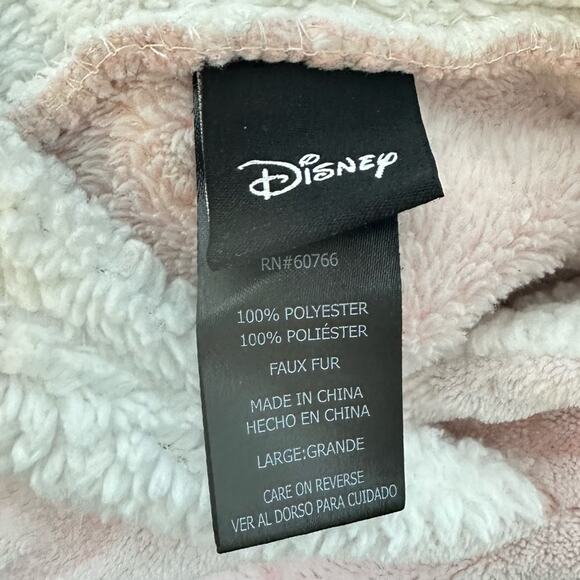 Disney Minnie Mouse Soft Pink Fleece Lounger Sherpa Hood Size Large - Picture 8 of 10